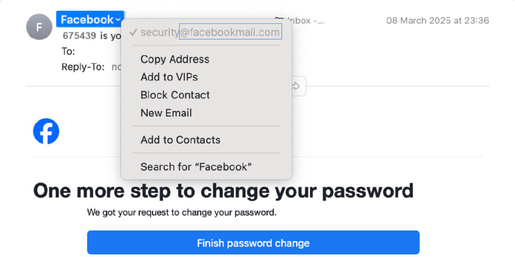 prevent facebook hacking authentic fb email