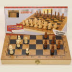 Wood Chess Board Set Checkers Backgammon