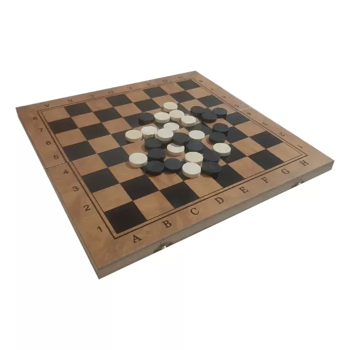Wood Checkers Set Chess Backgammon Wood Checkers Set Chess Backgammon