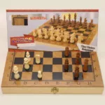 Wood Chess Board Set Checkers Backgammon