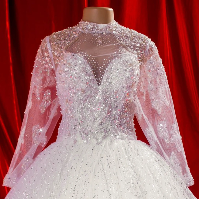 Bling Wedding Gown SBCWG06 closeup