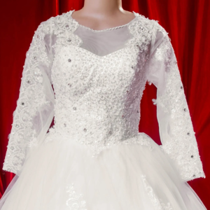 Long Sleeve Wedding Gown SBCWG03 closeup