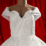 Long Tail Wedding Gown SBCWG05 closeup