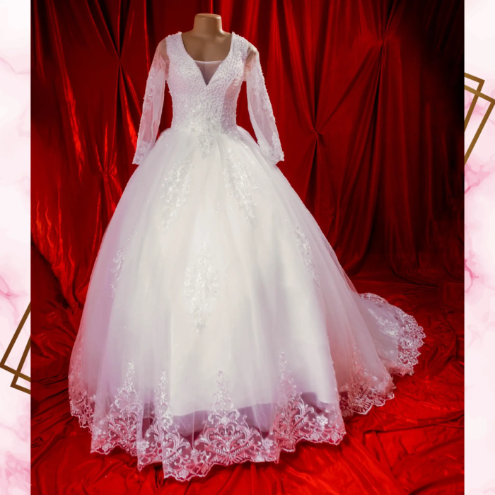 Long Tail Wedding Gown SBCWG07 Long Tail Wedding Gown SBCWG07