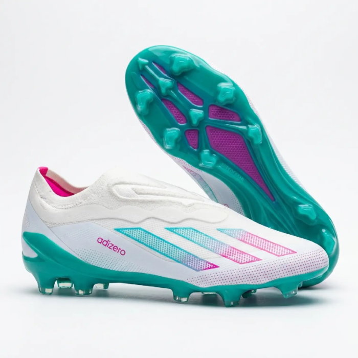 Adidas Adizero Electric Laceless White Firm Ground Adidas Adizero Electric Laceless White Firm Ground