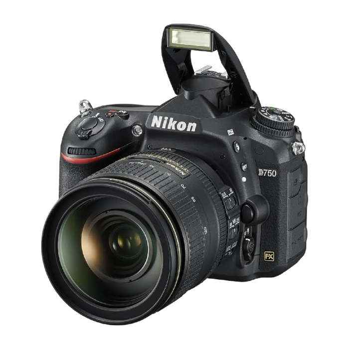 Nikon D750 DSLR Camera with 24-120mm Lens Angle view
